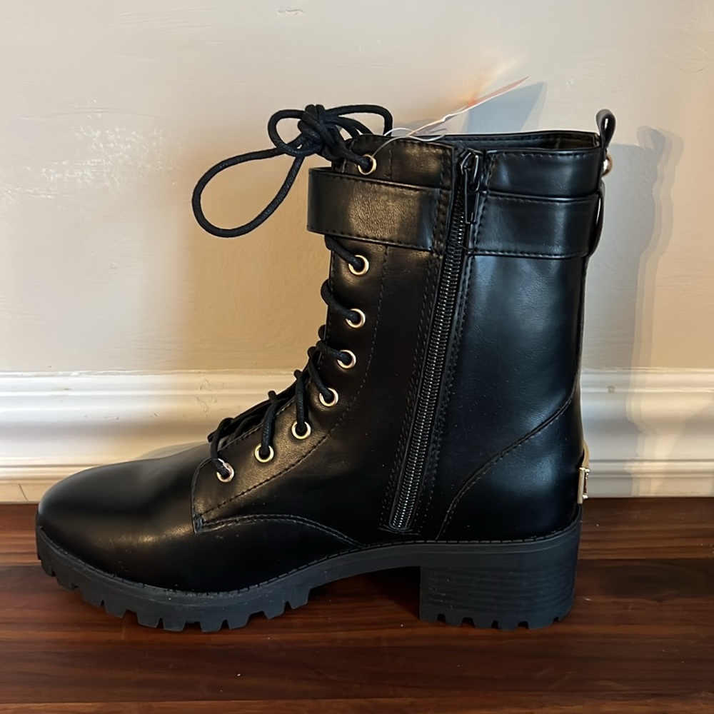 Juicy Couture Black Combat Boots Side Zip JC-OODLES 8 1/2 NWOB - Picture 3 of 11